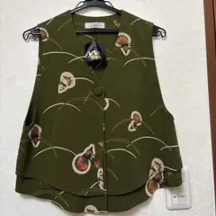 新品　詩仙堂　ヒトシ　タムラヒトシ　縮緬　2重　ベスト