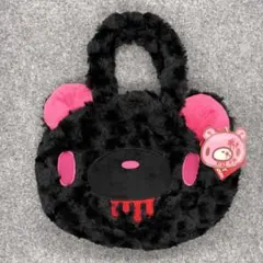 チャックスGP 顔グルーミー もっこもこハンドバッグ ブラック