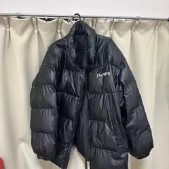 SHEIN ロゴ　バックプリント　リバーシブル　ダウンジャケット