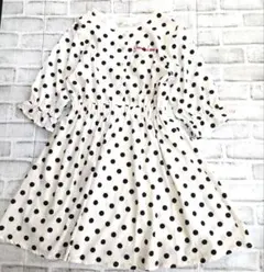 Jenni Love ジェニーラブ 半袖 ワンピース 150 ドット 水玉 白のサムネイル
