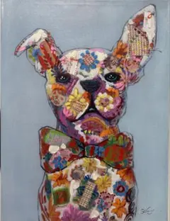 アクリル画 ボーダーコリー　犬アート　動物　キャンバスボードF3号　BAEZ3 アクリル画 ボーダーコリー 犬アート 動物 キャンバスボードF3号 BAEZ3