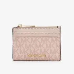 JET SET TRAVEL トップジップ カードケース Mシグネチャー ピンク