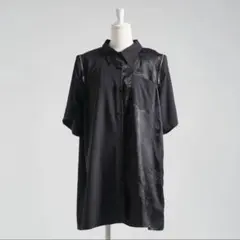 夢展望 Diable baiser 2way肩ジップドラゴン柄配色半袖シャツ 黒のサムネイル