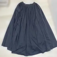 coca ロング丈 ギャザースカート ブラック
