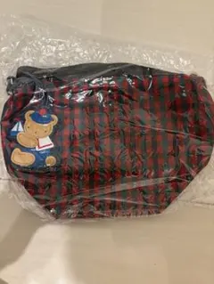 familiar 舟型ポシェット(赤)チェック柄