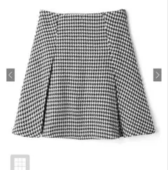 インパン付き千鳥柄フレアミニスカート 台形スカート mei25 GRL