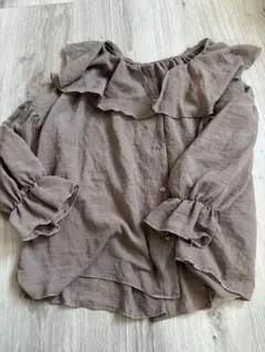 クラシカルエルフ★2WAYラッフルフリルビッグカラーブラウスフリル　モカ