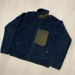 07年製　パタゴニア　実寸L相当　レトロx ネイビー×カーキ　レア配色