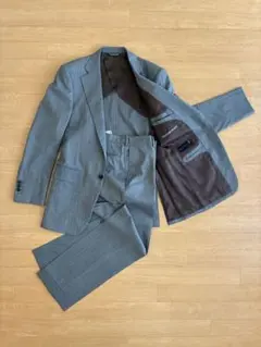 高級インポート生地 グレーストライプスーツ