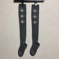 【Callaway】キャロウェイ　フラワーニーハイソックス　チャコールグレー美品のサムネイル