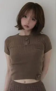 Andmary Brenda button knit tops AM1952 - メルカリ