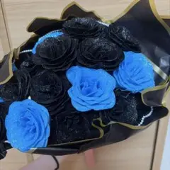 30本黒青バラブーケ プレゼント お祝い 枯れない花 永生薔薇 特別な人