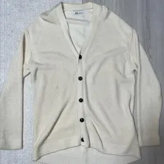 ZARA アイボリー ニット カーディガン EU 48