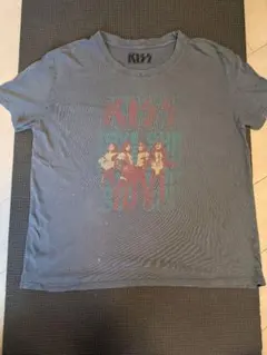 古着 KISS 公式 バンドTシャツ LOVE GUN グレー L〜XL相当
