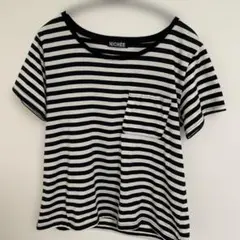 NICHEE ボーダー 半袖カットソー ポケット付き