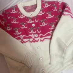 長袖カーディガン ピンク