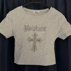 INGNI クロスモチーフ クロップドTシャツ グレー