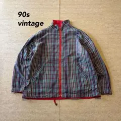90s vintage スウィングトップ チェック柄 リバーシブル 赤のサムネイル