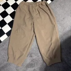 ベージュ ゴムウエスト カジュアルパンツ