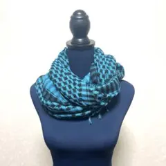 青と黒のチェック柄ストール・ショール 24A795