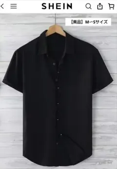 SHEIN Manfinity メンズ 半袖 ワークシャツ ブラック　M