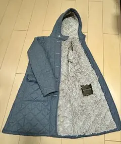 英国製マッキントッシュ　キルティングコート・グレー・裏ボア