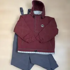 ピンクターン　スキーウェア　上下セット　ボルドー×グレー　Lサイズ