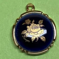 リモージュキャッスル　LIMOGES　紺色にバラの花柄　ペンダントトップのみのサムネイル