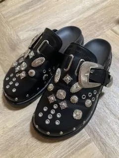 スタッズ サンダル コンチョ 厚底 黒 26cm