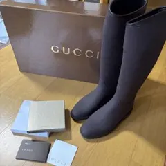 GUCCI GGパターン ブーツ 長靴 ブラウン 箱付きのサムネイル