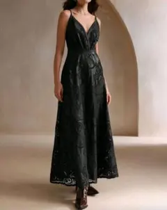 SHEIN PUレザー ロングワンピース