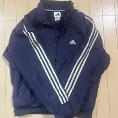 adidas ナイロンジャケット ネイビー