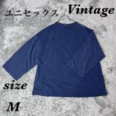 Vintage ヴィンテージ (M) 長袖Tシャツ 薄手 ユニセックス シンプル