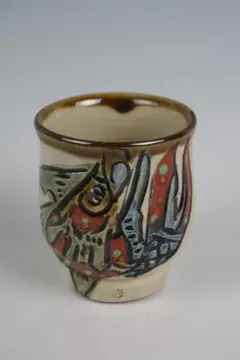 沖縄 壺屋焼　小橋川清正作 魚紋赤絵　徳利とマグカップ 沖縄 壺屋焼 小橋川清正作 魚紋赤絵 徳利とマグカップ 【公式通販】