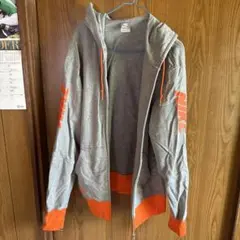 Nike グレー/オレンジ フルジップパーカー XL