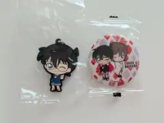 名探偵コナン　江戸川コナン、灰原哀缶バッジ　ラバスト