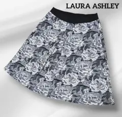ローラアシュレイ LAURA ASHLEY スカート ひざ丈 花柄 9 グレー