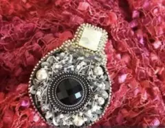 【最終値下げ】★ビーズ刺繍 香水瓶★ブラック ビンテージパーツ★新品★プレゼント