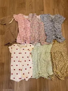 60〜70cm半袖ロンパース7点