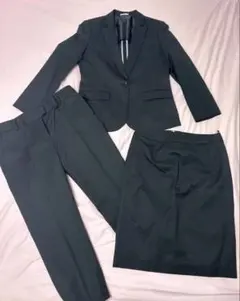 スーツセレクト　ブラックリクルートスーツ3点セット（ジャケット・パンツ・スカート