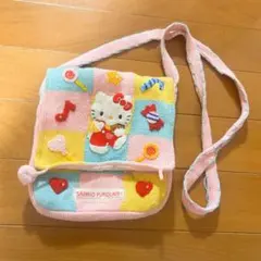 ハローキティ ショルダーバッグ 平成レトロ ニット チェック　当時物