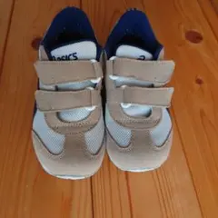 asics キッズ スニーカー 17.0cm ベージュ ネイビー