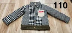 110 中綿アウター　ブルゾン　チェック柄　防寒