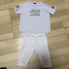 【2点セット】Disney ミニー Tシャツ パープル110＋パープル パンツ