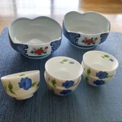有田焼　老舗窯元「孝峰」花柄鉢と 　　　　吾山窯　湯呑みセット