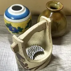 まとめ買い推奨‼️④千趣会　小さな花器シリーズ【つゆくさ】　黄瀬戸　九谷焼　越前