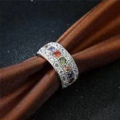 【12号/小売19800円残り１点!】ブリリアントマルチ４色パヴェリング特注