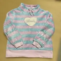 ストライプ柄ハイネックフリース110cm