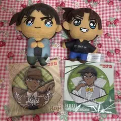 名探偵コナン 服部平次 ぬいぐるみ 缶バッジ