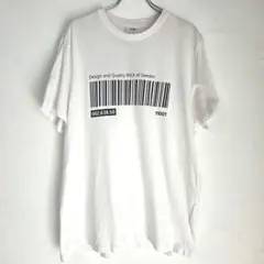 ⭐️良好⭐️イケア Tシャツ L 白 バーコード ロゴ 企業物 バックプリントのサムネイル